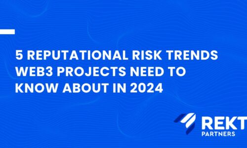 Reputational risk trends in 2024 title image - blue background, white text with REKT Partners logo in bottom right hand corner